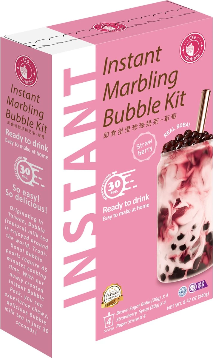 Maak Je Eigen Bubble Tea - Strawberry Flavor - Tapioca Parels Voor Bubble Tea - Tapioca Pearls - Boba Tapioca Ballen - Bubble Tea Parels - Japans Snoep