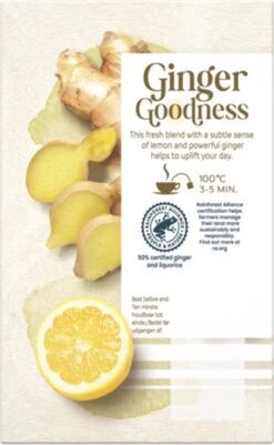 Pickwick Kruidenthee Ginger Goodness Lemon - 4 X 15 Theezakjes -Thee Promotie Winkel 739x1200 1