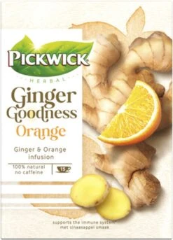 Pickwick Kruidenthee Ginger Goodness Orange - 4 X 15 Theezakjes -Thee Promotie Winkel 864x1200 1