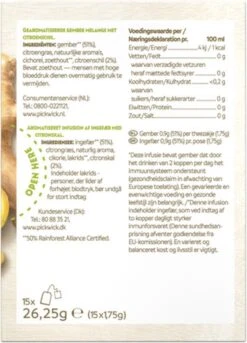 Pickwick Kruidenthee Ginger Goodness Lemon - 4 X 15 Theezakjes -Thee Promotie Winkel 864x1200 2