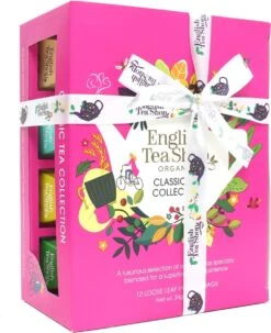 Biologisch Theegeschenk - Classic Tea Collectie - Thee Cadeau - Thee Geschenkset - Cadeaupakket - 12 Piramidezakjes